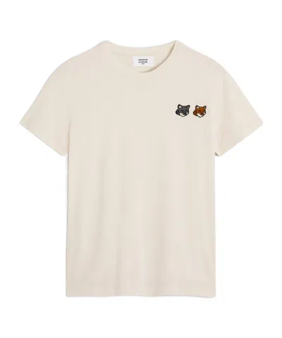 Maison Kitsuné Double Bold Fox Head Regular Tee-shirt In White