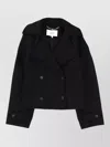 Maison Kitsuné Double-breasted Coat Featuring Flap Pockets In Black