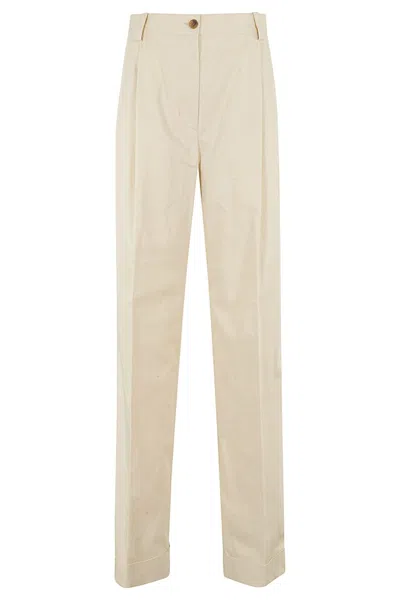 Maison Kitsuné Double Pleats Pants In Neutrals