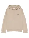 Maison Kitsuné Drawstring Fox-motif Hoodie In Neutral
