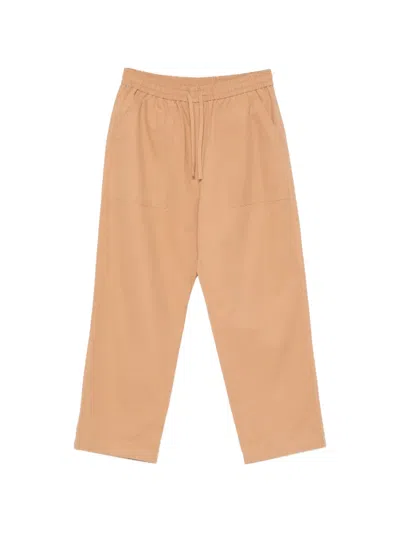 Maison Kitsuné Drawstring Patch-pocket Trousers In Brown