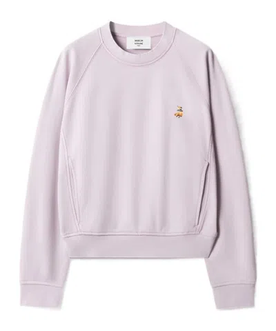 Maison Kitsuné Dreaming Fox Patch Sweatshirt In Purple