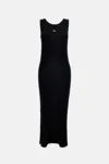 Maison Kitsuné Black Baby Fox Ribbed Tank Midi Dress
