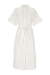 Maison Kitsuné Woman Midi Dress White Size 8 Cotton In White