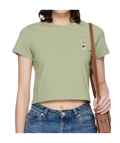 Maison Kitsuné Dressed Fox Baby T-shirt In Green