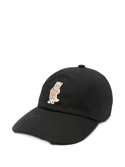 Maison Kitsuné Maison Kitsune' Dressed Fox Baseball Cap In Black