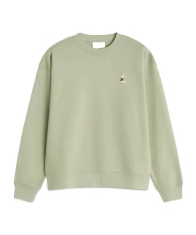 Maison Kitsuné Dressed Fox Comfort Sweatshirt In Green