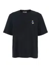 Maison Kitsuné Black T-shirt With Fox Head Patch In Cotton Woman In Black