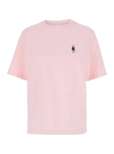 Maison Kitsuné Dressed Fox Comfort Tee-shirt In Pink