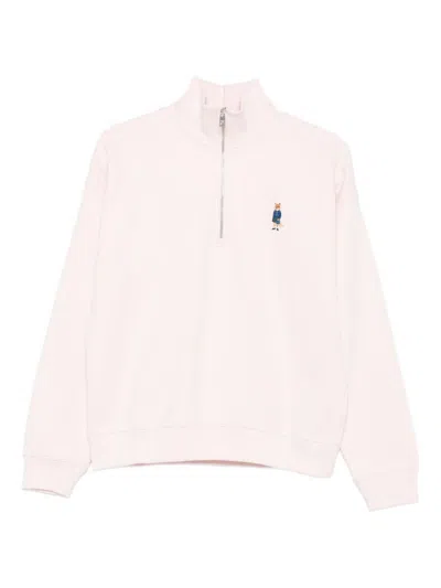 Maison Kitsuné Dressed Fox Cotton Sweatshirt In Pink