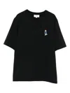 Maison Kitsuné Black T-shirt With Fox Head Patch In Cotton Woman