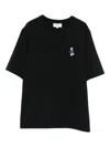 Maison Kitsuné Black T-shirt With Fox Head Patch In Cotton Woman In Black