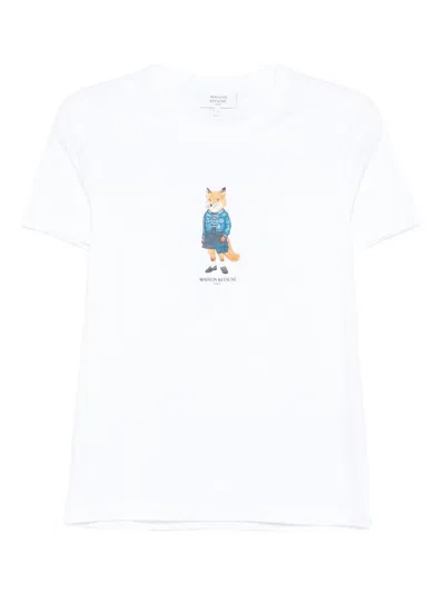Maison Kitsuné Dressed Fox Cotton T-shirt In Gray