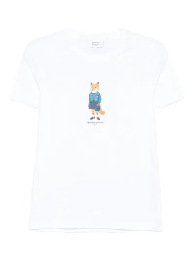 Maison Kitsuné Dressed Fox Print Cotton T-shirt In Multi