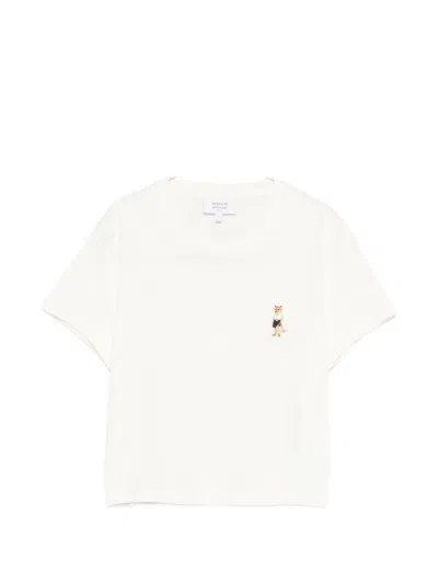 Maison Kitsuné Maison Kitsune' Dressed Fox Cotton T Shirt In White