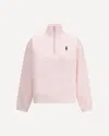 Maison Kitsuné Dressed Fox High Neck And Zip Sweatshirt In Pink
