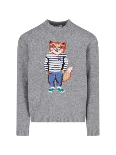 MAISON KITSUNÉ 'DRESSED FOX' INTARSIA SWEATER