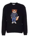 Maison Kitsuné Dressed "fox" Intarsia Wool Jumper Clothing In Black