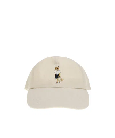 Maison Kitsuné Dressed Fox Logo Embroidered Baseball Cap In Neutral