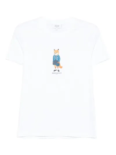Maison Kitsuné Dressed Fox-print Cotton T-shirt In White