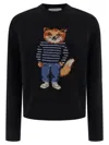 Maison Kitsuné Dressed Fox Sweater In Black