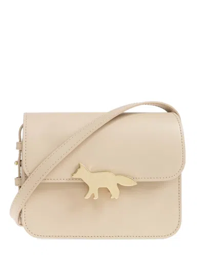 Maison Kitsuné Edie Fox-plaque Shoulder Bag In Purple