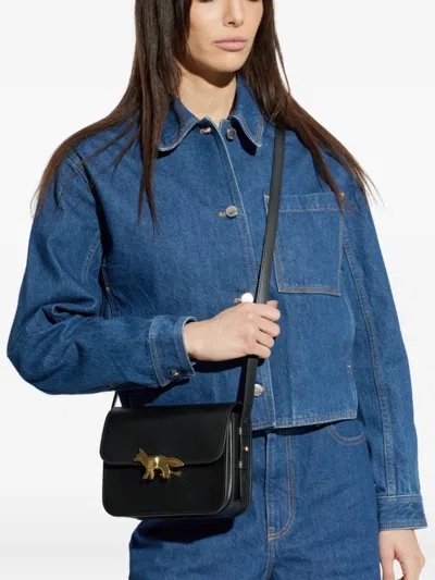 Maison Kitsuné Edie Leather Cross Body Bag In Black