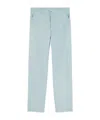 Maison Kitsuné Casual Cotton Trousers With Elasticated Waistband In Blue