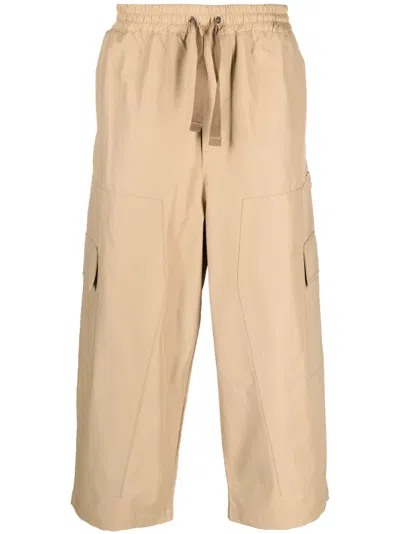 Maison Kitsuné Elasticated Cargo Trousers In Neutrals