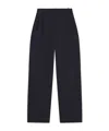 Maison Kitsuné Elasticated Casual Pleated Pants In Navy