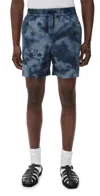 Maison Kitsuné Elasticated Shorts Juniper Berry Print In Blue
