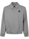 Maison Kitsuné Classic Gingham Check Lightweight Jacket In Grey