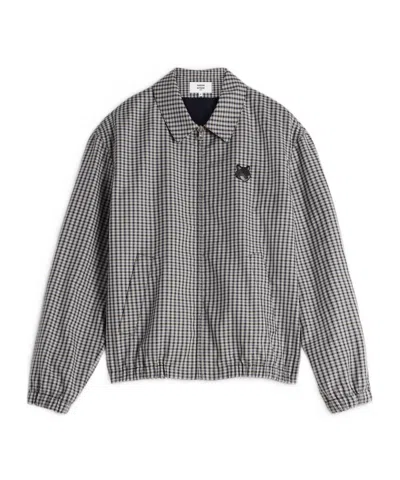 Maison Kitsuné Elasticated Zipped Blouson In Gray