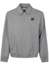 Maison Kitsuné Classic Gingham Check Lightweight Jacket In Slate Grey Check
