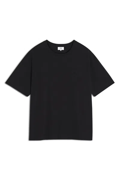 Maison Kitsuné Embossed Profile Fox Oversize Tee-shirt In Black