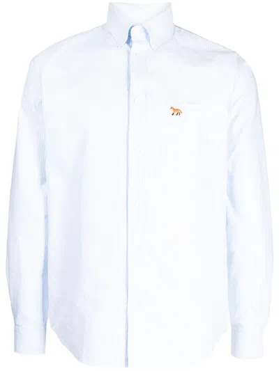MAISON KITSUNÉ EMBROIDERED-FOX COTTON SHIRT