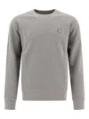 Maison Kitsuné Ribbed Crew Neck Sweater With Long Sleeves In Gray