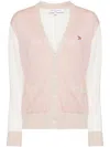 Maison Kitsuné Embroidered Logo Cardigans In Pink