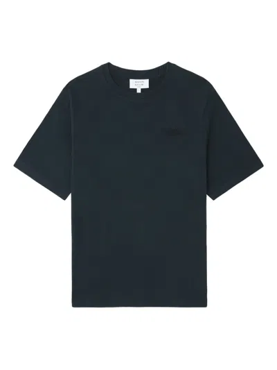 Maison Kitsuné Embroidered-logo Cotton T-shirt In Blue