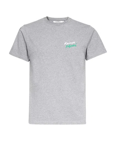 Maison Kitsuné Embroidered-logo Cotton T-shirt In White