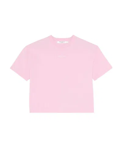 Maison Kitsuné Embroidered Logo Cropped T-shirt In Pink