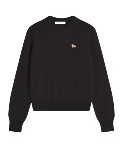 Maison Kitsuné Embroidered-logo Jumper In Black