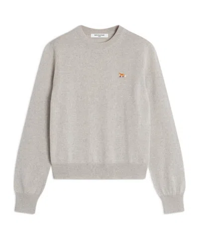 Maison Kitsuné Embroidered-logo Jumper In Gray