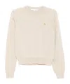 Maison Kitsuné Baby Fox Embroidered Merino-wool Sweater In Neutral