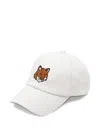 Maison Kitsuné White Baseball Cap With Logo Embroidery On The Front And Logo Lettering On The Rear In White