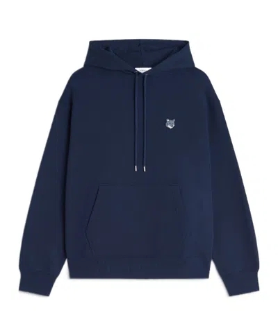 Maison Kitsuné Embroidered-logo Patch Hoodies In Blue