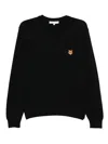 Maison Kitsuné Fox Head Patch Regular Sweatshirt In Black