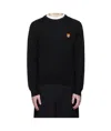 Maison Kitsuné Cotton Sweatshirt Featuring Fox Head Design In Black