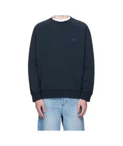 Maison Kitsuné Long-sleeved Sweatshirt In Blue