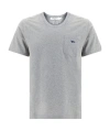 Maison Kitsuné Embroidered-logo Pocket T-shirt In Gray